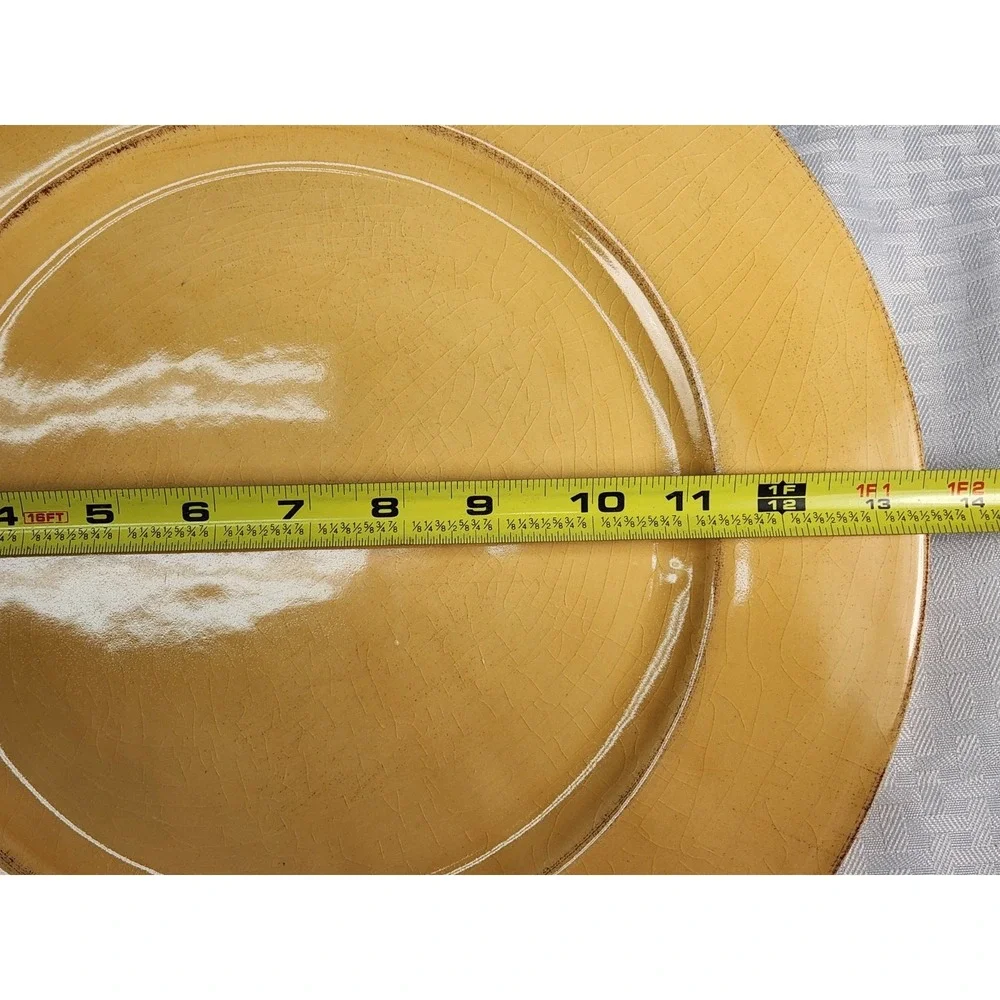VINTAGE Pier 1 - Tuscan Style Yellow Gold Charger / Platter Made In Italy
